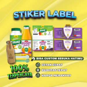 stiker label berwarna & transparan (bentuk kotak)