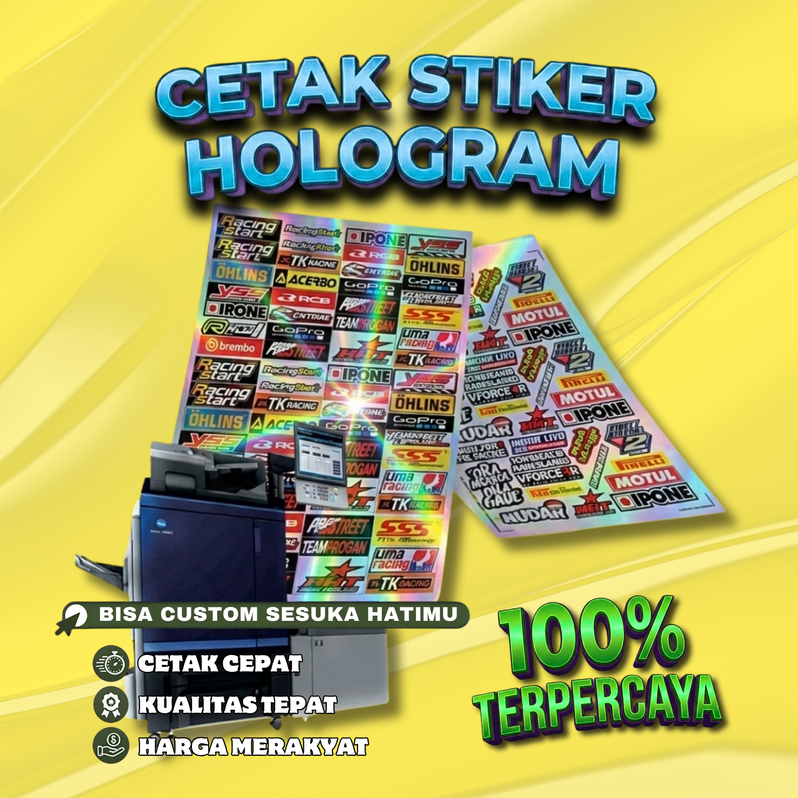stiker hologram a3/a3+ stiker hologram a3/a3+